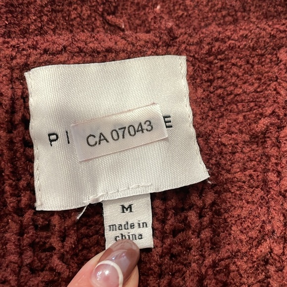 Cardigan open knit sweater , red/brown Medium - Picture 2 of 3